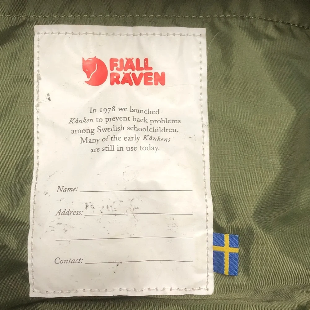 Fjallraven Kanken backpack military Green w/Yellow Handles